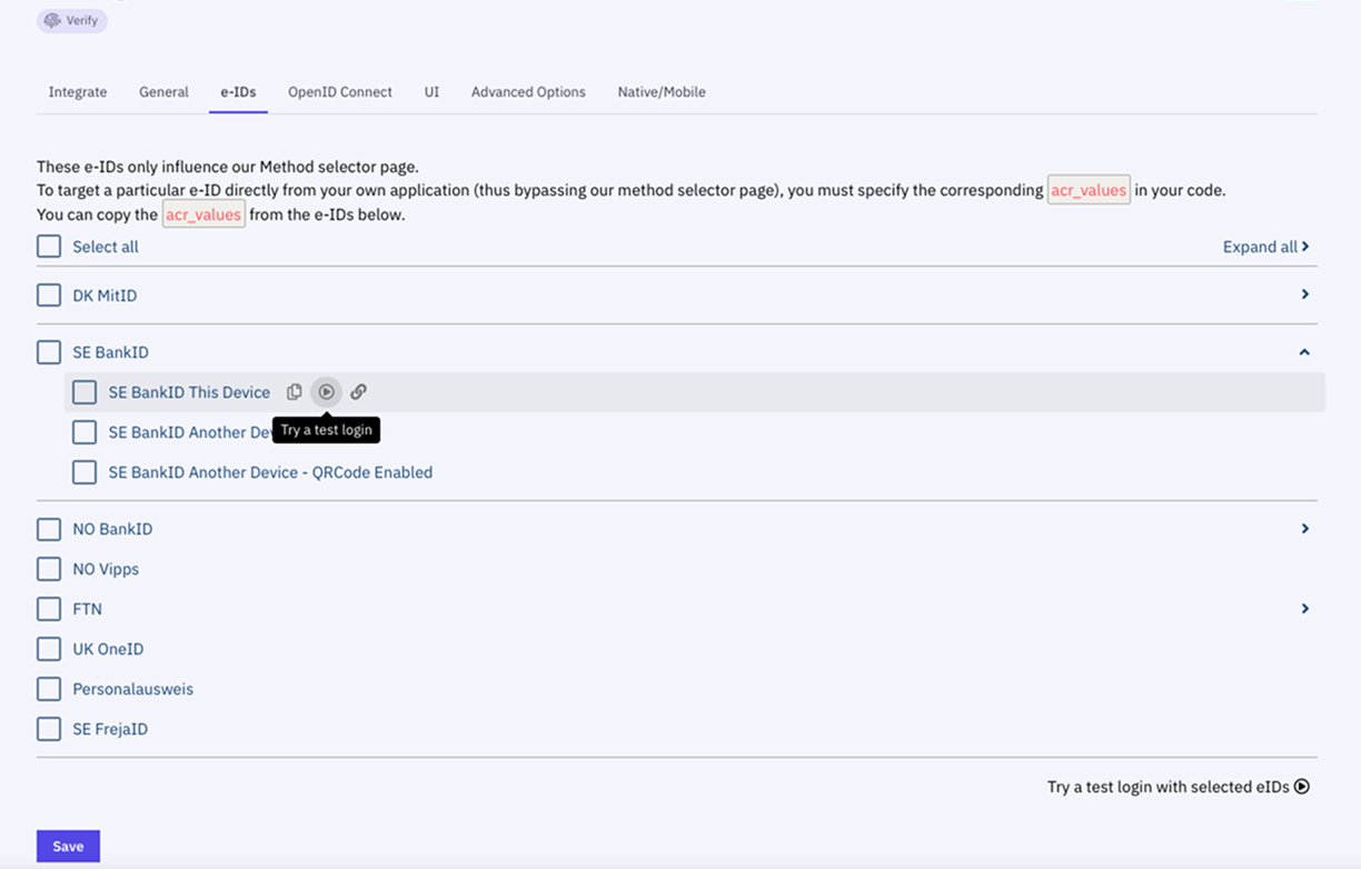 Test login SE BankID new