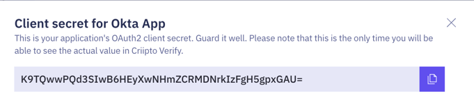 Client secret Okta App