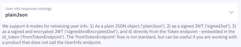 Userinfo response strategy