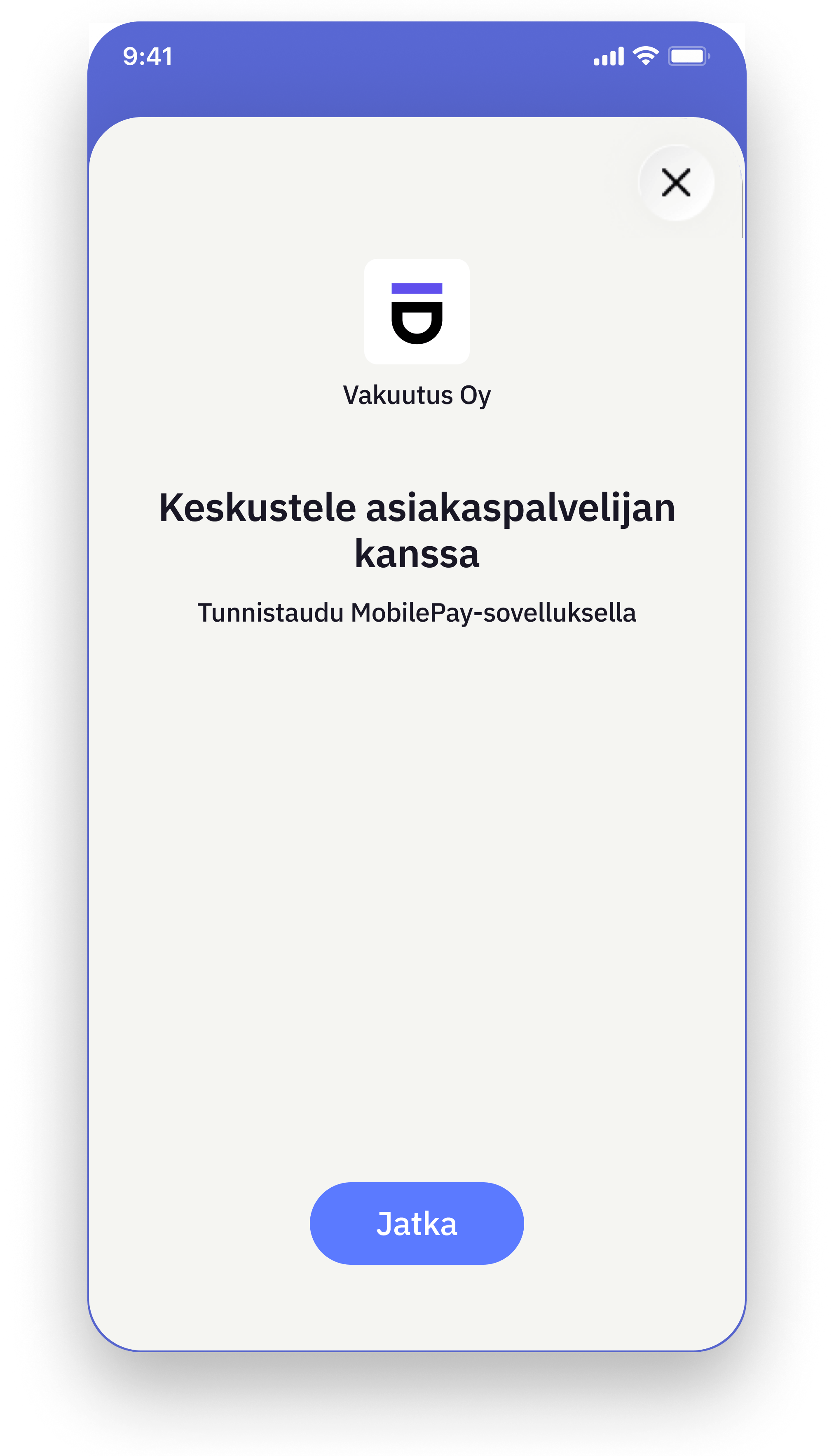 Tunnistautuminen MobilePay-sovelluksella