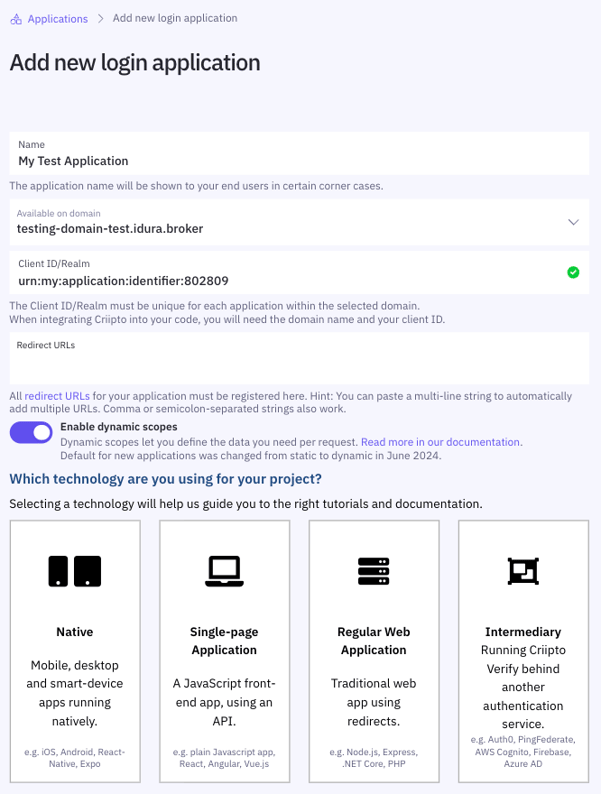 Add login application