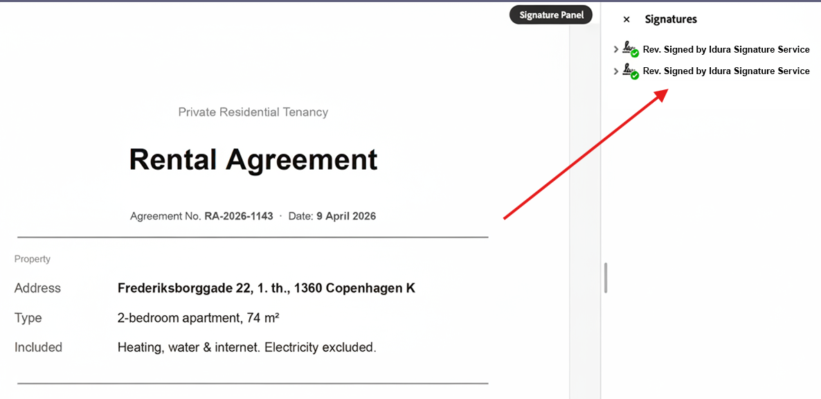 Rental agreement Sealing_Idura - arrow